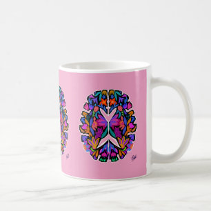 Mug Capuchon rose conçu pour le cerveau à motifs
