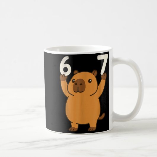 Mug Capybara 67 Mème Six Sept Drôle (Droite)