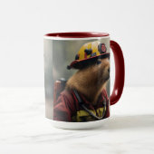 Mug "Capybara à la Secourt : Pompier Extraordinair (Devant droit)