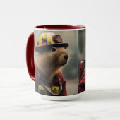 Mug "Capybara à la Secourt : Pompier Extraordinair (Devant gauche)