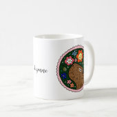 Mug Capybara avec fleurs mignon capybara art personnal (Devant droit)