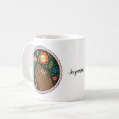 Mug Capybara avec fleurs mignon capybara art personnal (Devant gauche)