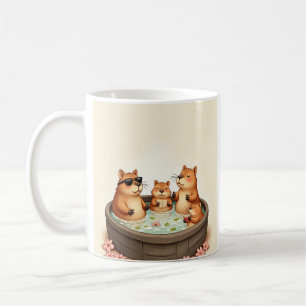 Mug Capybara Bain à Remous Détente Thé Fleur de Cerisi