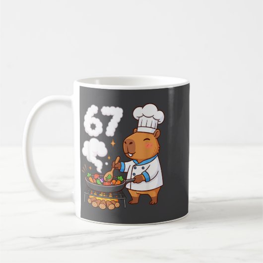 Mug Capybara Chef 67 Six Seven Funny Brain Rot Meme Gr (Gauche)