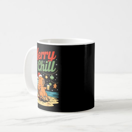 Mug Capybara Christmas Holiday Beach Vibes Merry And C (Devant gauche)