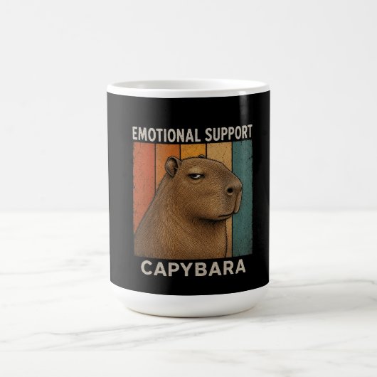 Mug Capybara Décontracté Rétro Coucher de Soleil Vinta (Centre)