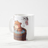 Mug Capybara détendu dans un bain à remous sous les fl (Devant gauche)