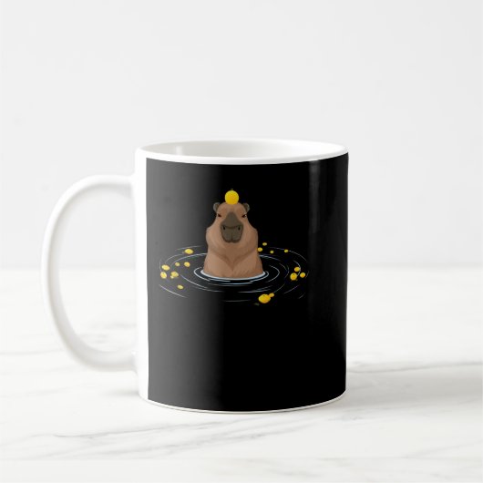 Mug Capybara drôle dans l'eau avec Mème de citrons (Gauche)