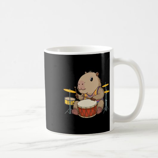 Mug Capybara Drummer Jouer des tambours Rongeurs Funny (Droite)