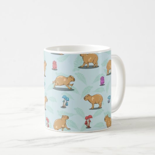 Mug Capybara et mushroom pattern (Devant droit)