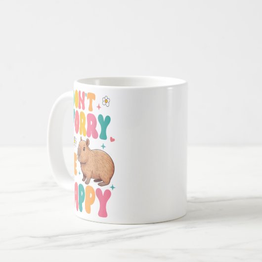 Mug Capybara Lover Motivation Sitive Don't That Worry  (Devant gauche)