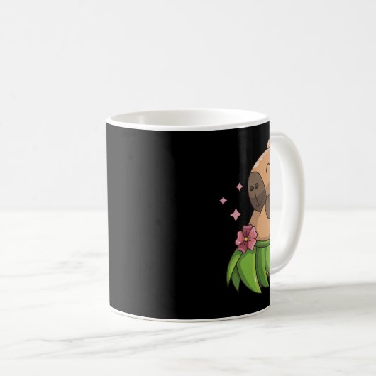Mug Capybara Luau Danser Hawaii Vacances Vêtements Fil (Devant droit)
