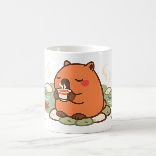 Mug Capybara Mignon à l'heure du thé dans l'Onsen (Centre)