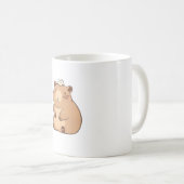 Mug Capybara mignon avec conception Kawaii de fleur de (Devant droit)