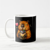 Mug Capybara Mignon Kawaii Anime Buvant du Bubble Tea (Gauche)