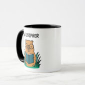 Mug Capybara Mignon Lisant un Livre (Devant gauche)