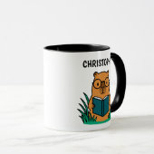 Mug Capybara Mignon Lisant un Livre (Devant droit)