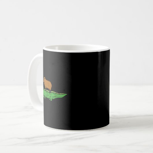 Mug Capybara On Crocodile Capy Alligator Rodent Men Wo (Devant gauche)