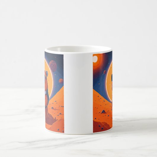 Mug Capybara Planet Mars Funny Moderne (Centre)