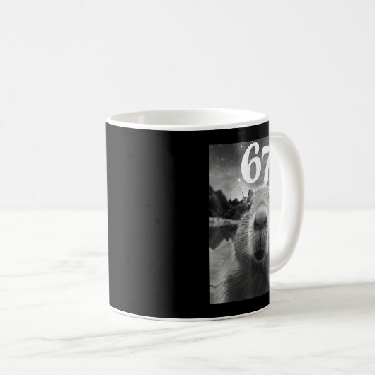 Mug Capybara Selfie With 67 Meme Capy Graphic For Men  (Devant droit)