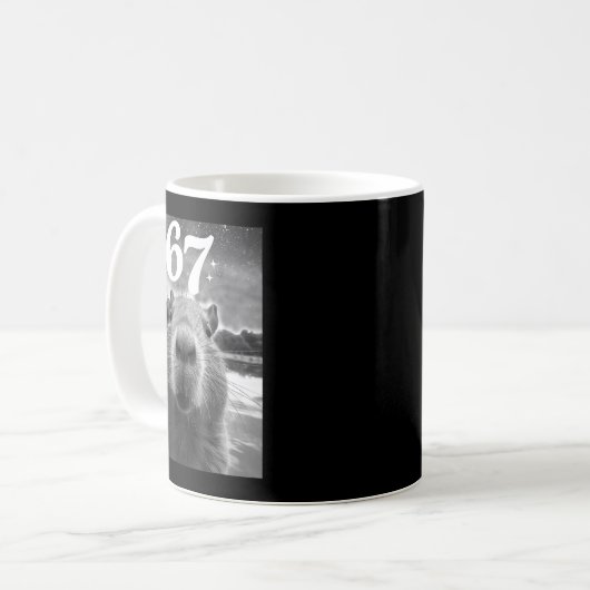 Mug Capybara Selfie With 67 Meme Capy Graphic For Men  (Devant gauche)