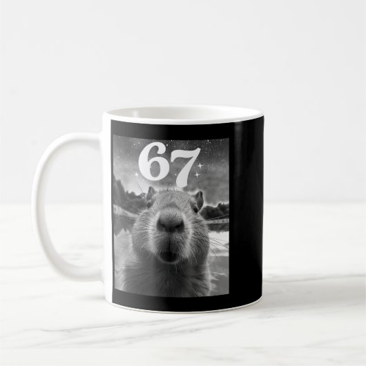 Mug Capybara Selfie With 67 Meme Capy Graphic For Men  (Gauche)