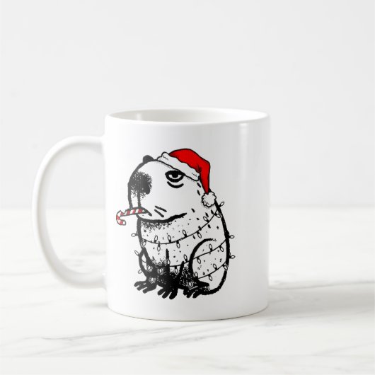 Mug Capybara Smoking Christmas Ugly Cigarette Gen Z (Gauche)