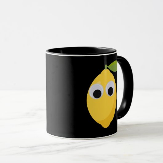Mug Caractère citron mignon avec yeux googly (Devant droit)