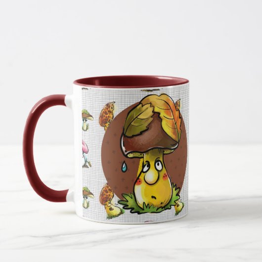 Mug Caractère de dessin de champignon Brown (Gauche)
