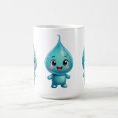 Mug Caractère de dessin de gouttelettes d'eau adorable (Centre)