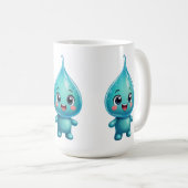 Mug Caractère de dessin de gouttelettes d'eau adorable (Devant droit)