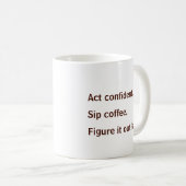 Mug Caractère de grain de café tranquillement confiant (Devant droit)