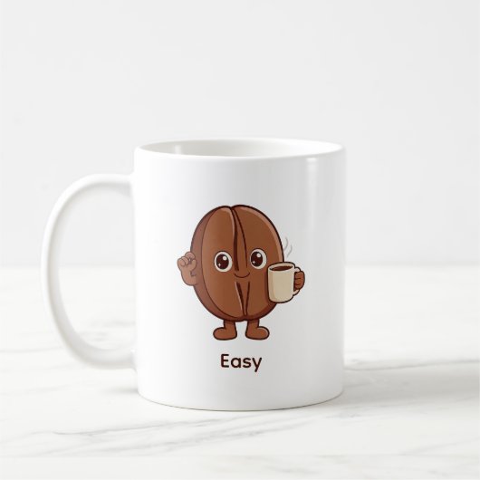 Mug Caractère de grain de café tranquillement confiant (Gauche)