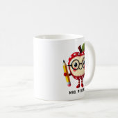 Mug Caractère de pomme rouge mignon avec un crayon Nom (Devant droit)