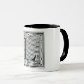 Mug Caractère gras "L" initiale de bois de graveur de (Devant droit)