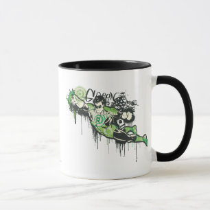 Mug Caractère vert de graffiti de lanterne