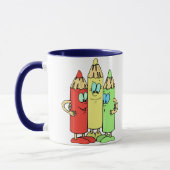 Mug Caractères de crayon adorables (Gauche)