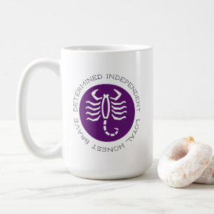 Mug Caractères de Scorpion Violet Mignon Café Signe St