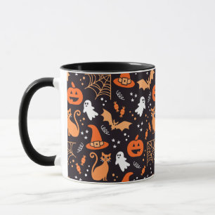 Mug Caractères d'halloween illustrés mignons sur bg no