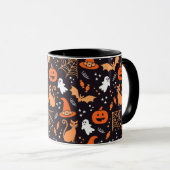 Mug Caractères d'halloween illustrés mignons sur bg no (Devant droit)