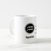 Mug Caractères du Zodiaque Verseau Astrologie Minimali (Devant gauche)