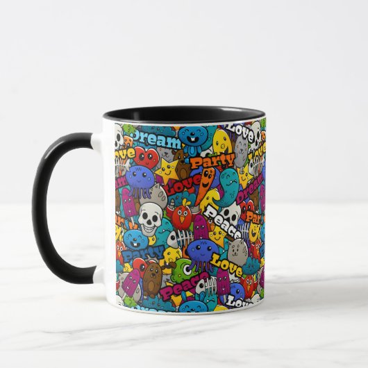 Mug Caractères graffitis colorés Motif (Gauche)