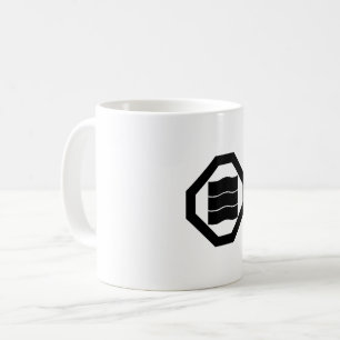 Mug Caractères kanji en forme d'onde pour trois sur pl