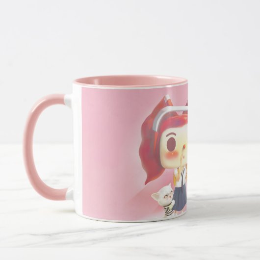 Mug Caractères Whimsical avec chat (Gauche)