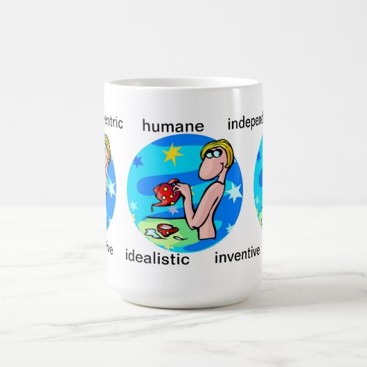 Mug Caractéristiques Aquarius personnalisables Carton (Centre)