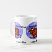 Mug Caractéristiques Taurus personnalisables Cute Cart (Devant gauche)