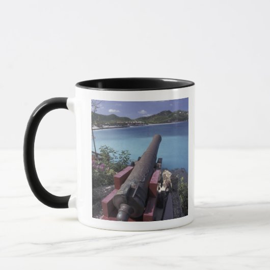 Mug CARAÏBES, Saint-Barts, Connon pointant vers la bai (Gauche)