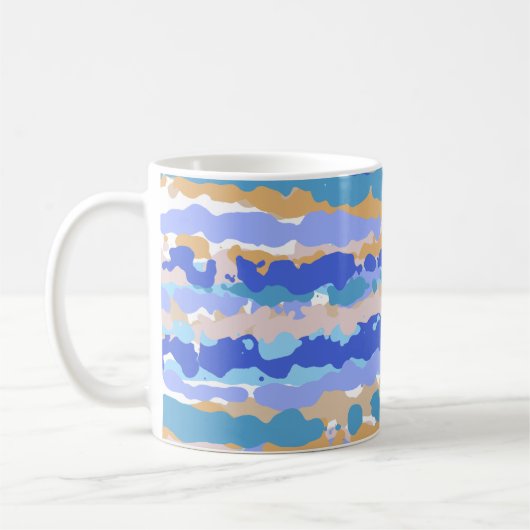 Mug Caramel orange Turquoise Abstrait en gras (Gauche)