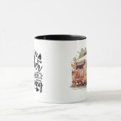 Mug caravane de campeurs heureux (Centre)