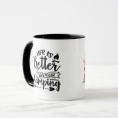 Mug caravane de campeurs heureux (Devant gauche)